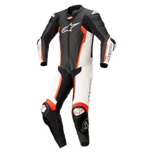 Macacão Alpinestars Missile V2 - Preto, Branco e Vermelho - 1 Peça